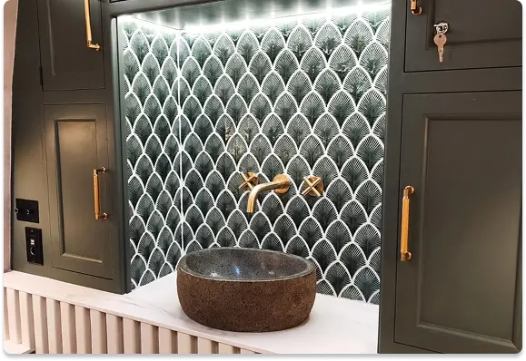 Custom cabinetry inside med spa van